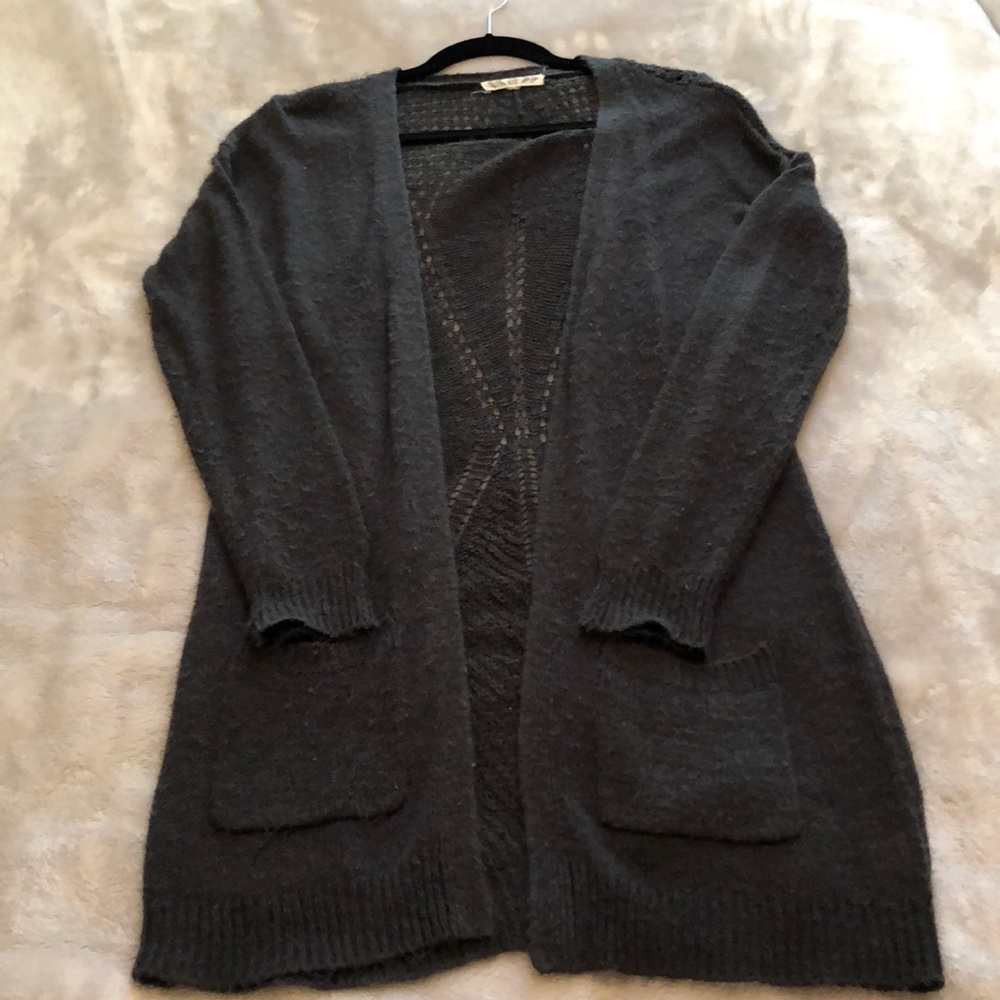 Long grey cardigan